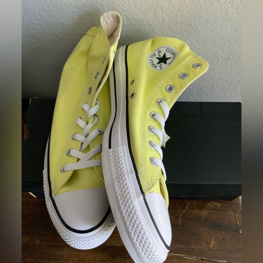 Converse Chuck Taylor All Star Hi Bold Citron Casual Sneakers - Men's Size 12 - Picture 2 of 6